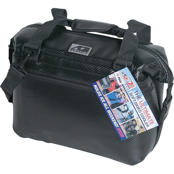 AO Coolers Carbon Soft Cooler with High-Density Insulation, 12-Can AOCR12BK