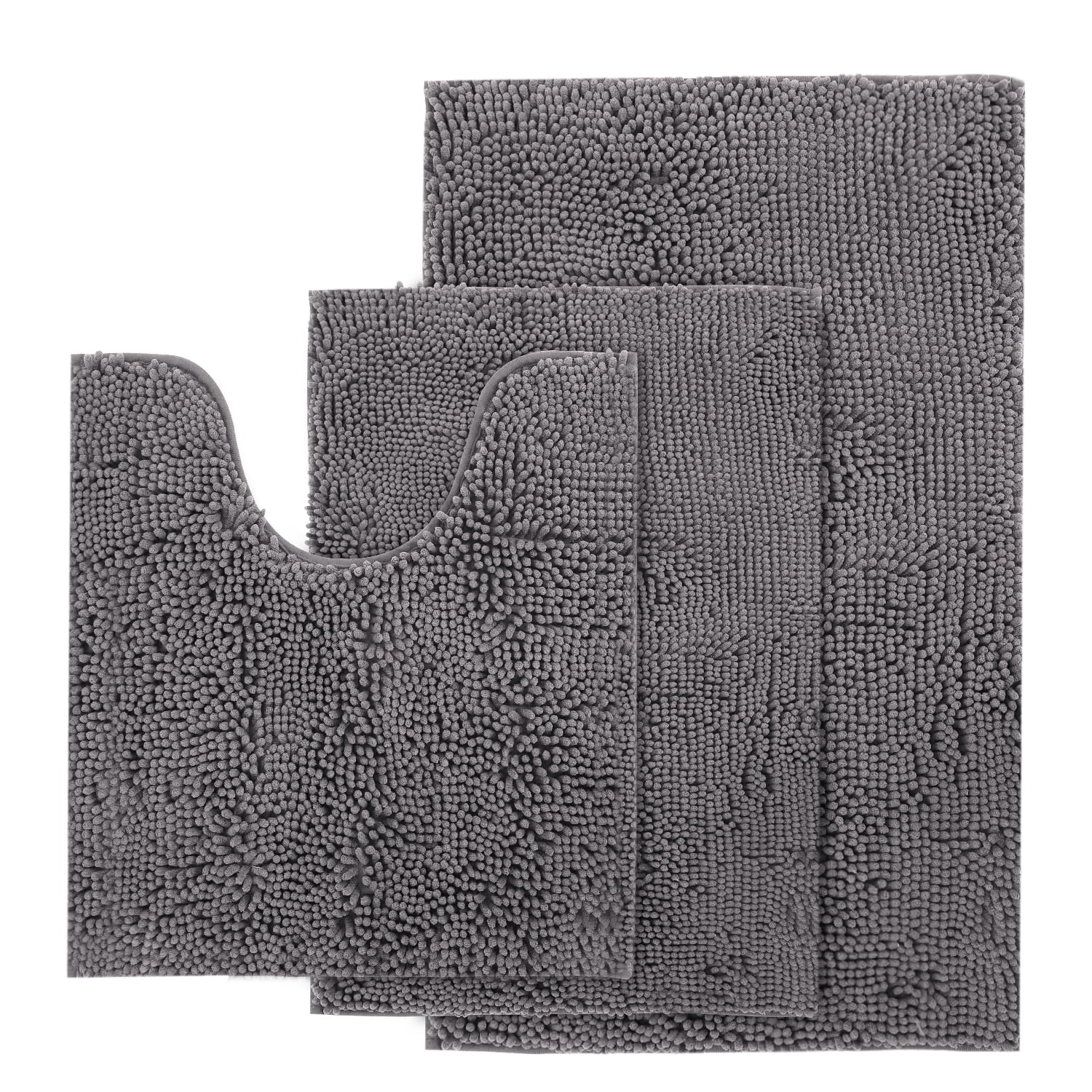 AOACreations Luxury Soft Chenille Contour Shag Microfiber Toilet