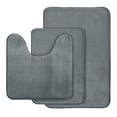 thumbnail image 1 of AOACreations Memory Foam Bath Rug, Bathroom Mat Set of 3 Pcs, Gray, 1 of 7