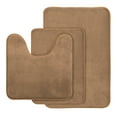 thumbnail image 1 of AOACreations Memory Foam Bath Rug, Bathroom Mat Set of 3 Pcs, Light Brown, 1 of 6