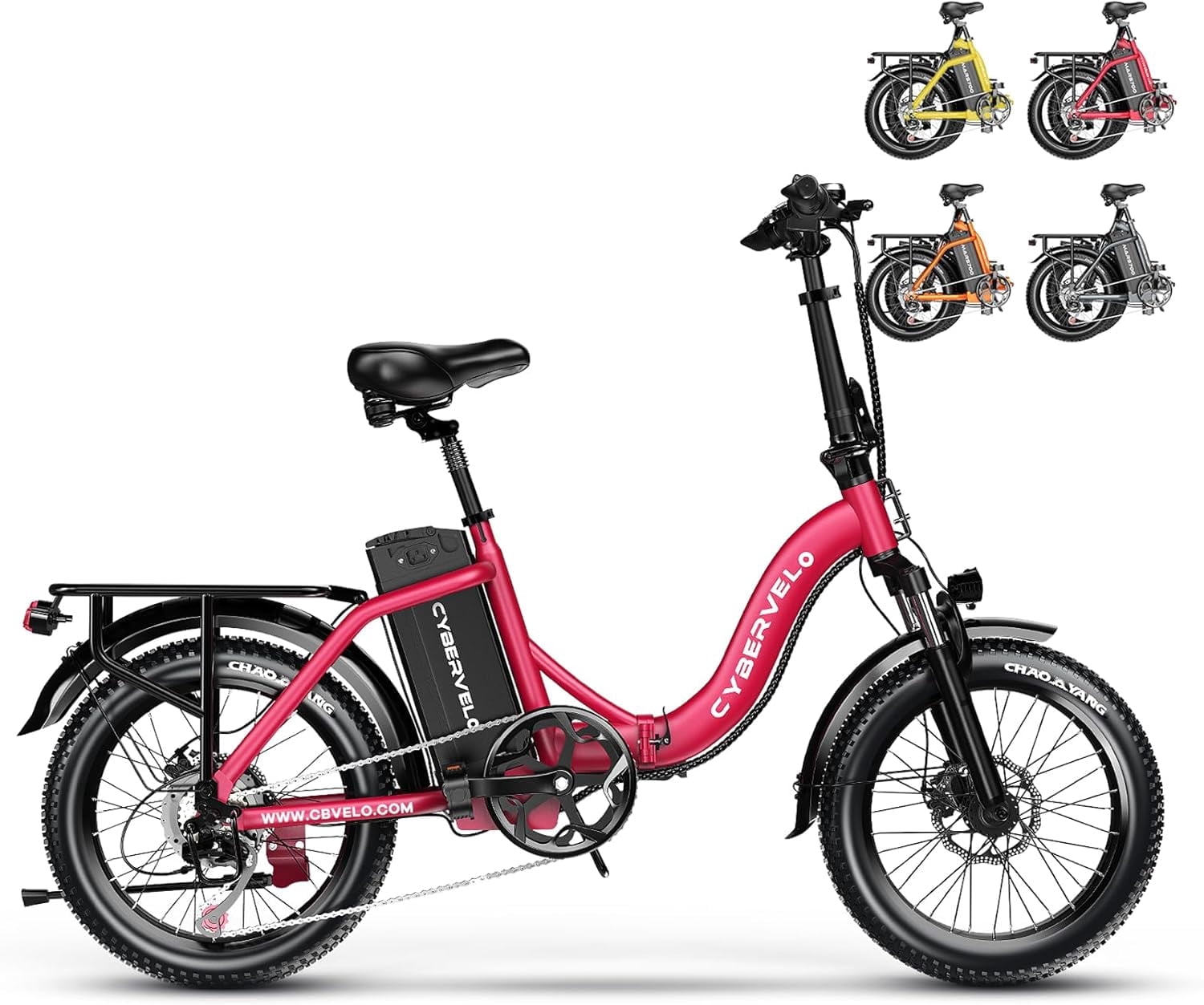 Aoango 1000W(1500W Peak) Folding Electric Bike, 48V 20.8AH Removable ...