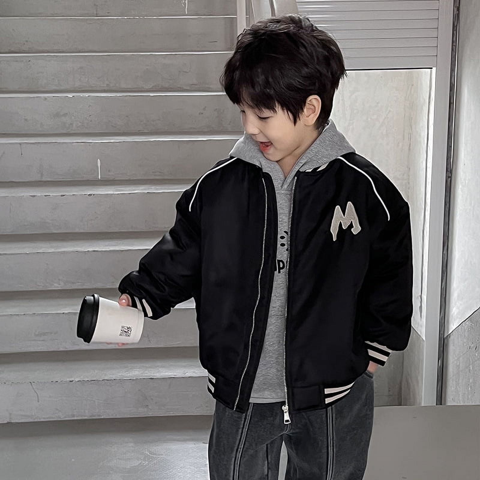 AOAOKIDS children‘s 2023 Winter Korean style handsome baseball uniform