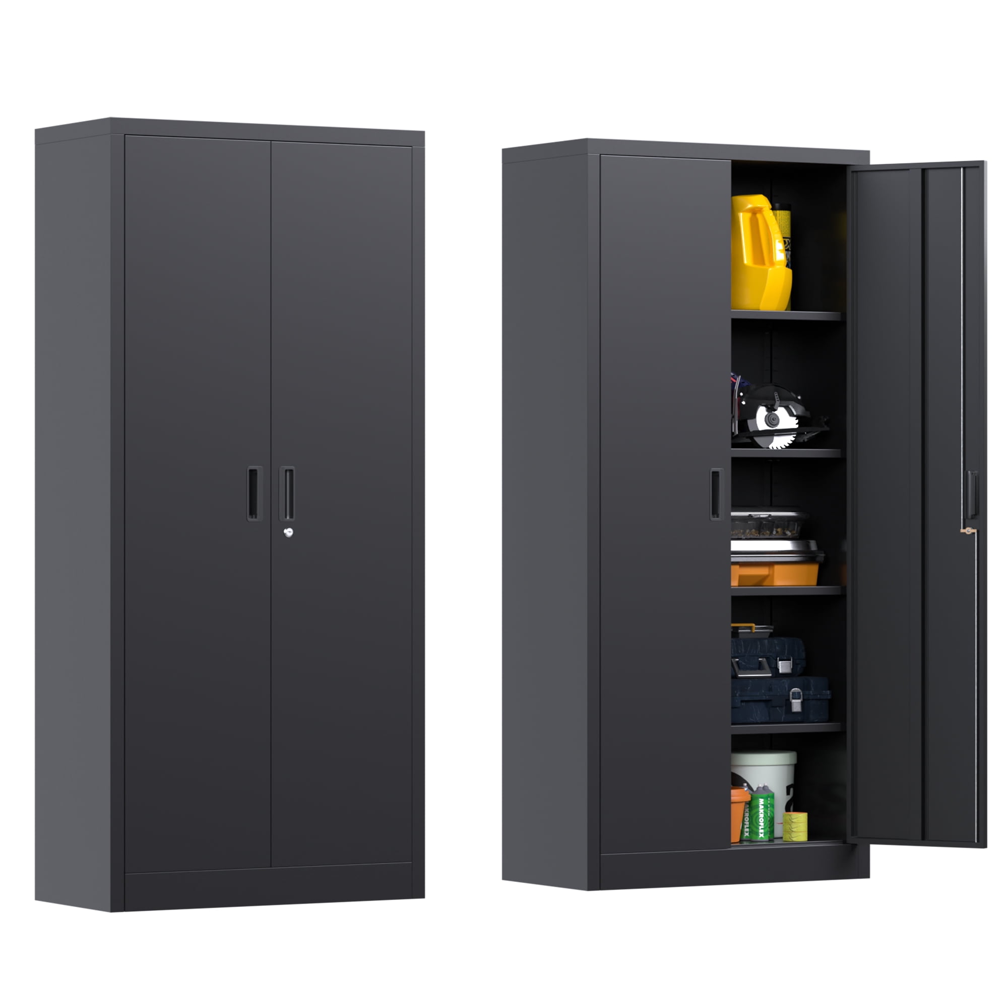 AOBABO 71 Inches Metal Storage with 4 Shelves,Steel Storage