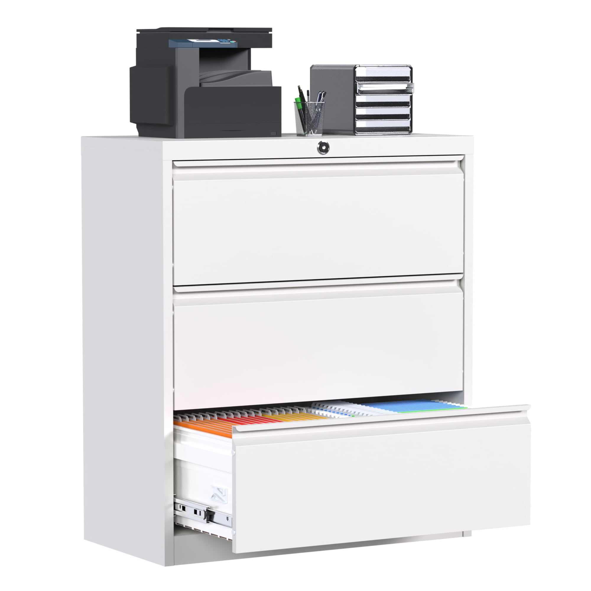 AOBABO Lateral File with 3 Drawer, Metal Filing with