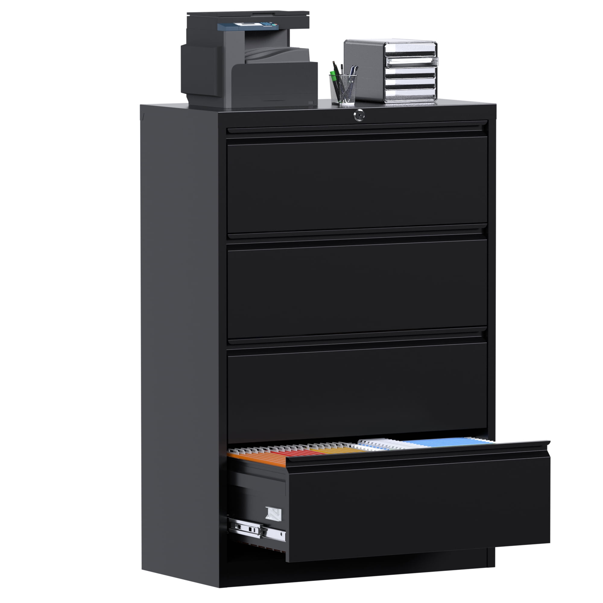 AOBABO Metal 4 Drawer Filing Storage Wide Office Locking