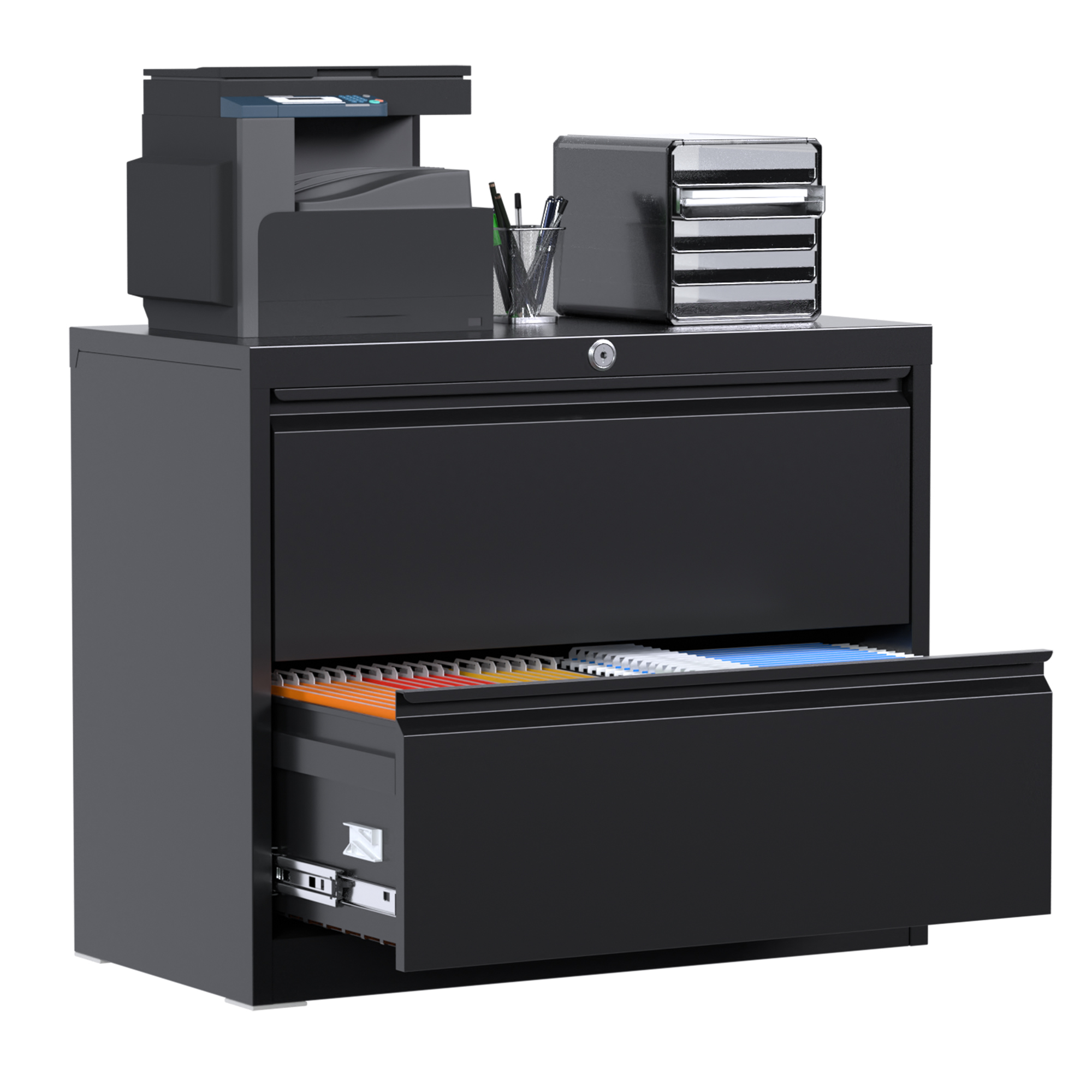 AOBABO Metal Lateral File Storage with 2 Drawer,Lockable Steel