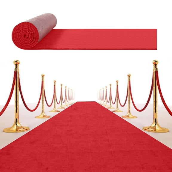 AOBAIWO 3x10 ft 450 GSM Extra Thick Red Carpet Runner for Party, red Carpet Heavy-Duty Felt Aisle Runway Rug for Steps,Runner Aisle Runway Rug for Wedding, Party, Banquet, Activity Entrance