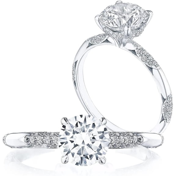AOBOCO 1.17 carat moissanite and lab-grown diamond engagement ring, platinum-plated gold diamond ring for women (D color, VVS clarity)
