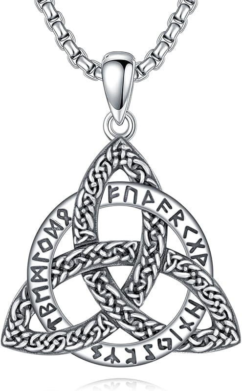 AOBOCO Sterling Silver Celtic Crescent Moon Pendant Necklace – With Birthstone Crystal, Irish Good Luck Gift