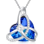 AOBOCO 925 Sterling Silver Celtic Knot Triquetra Trinity Knot Pendant Necklace Birthday Irish Jewelry Gifts for Women Gift Box