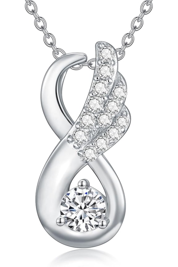 925 Sterling Silver Compass/Key/Pearl/Infinity/Wing/Flower/Moon Love Heart Pendant Necklace for Women