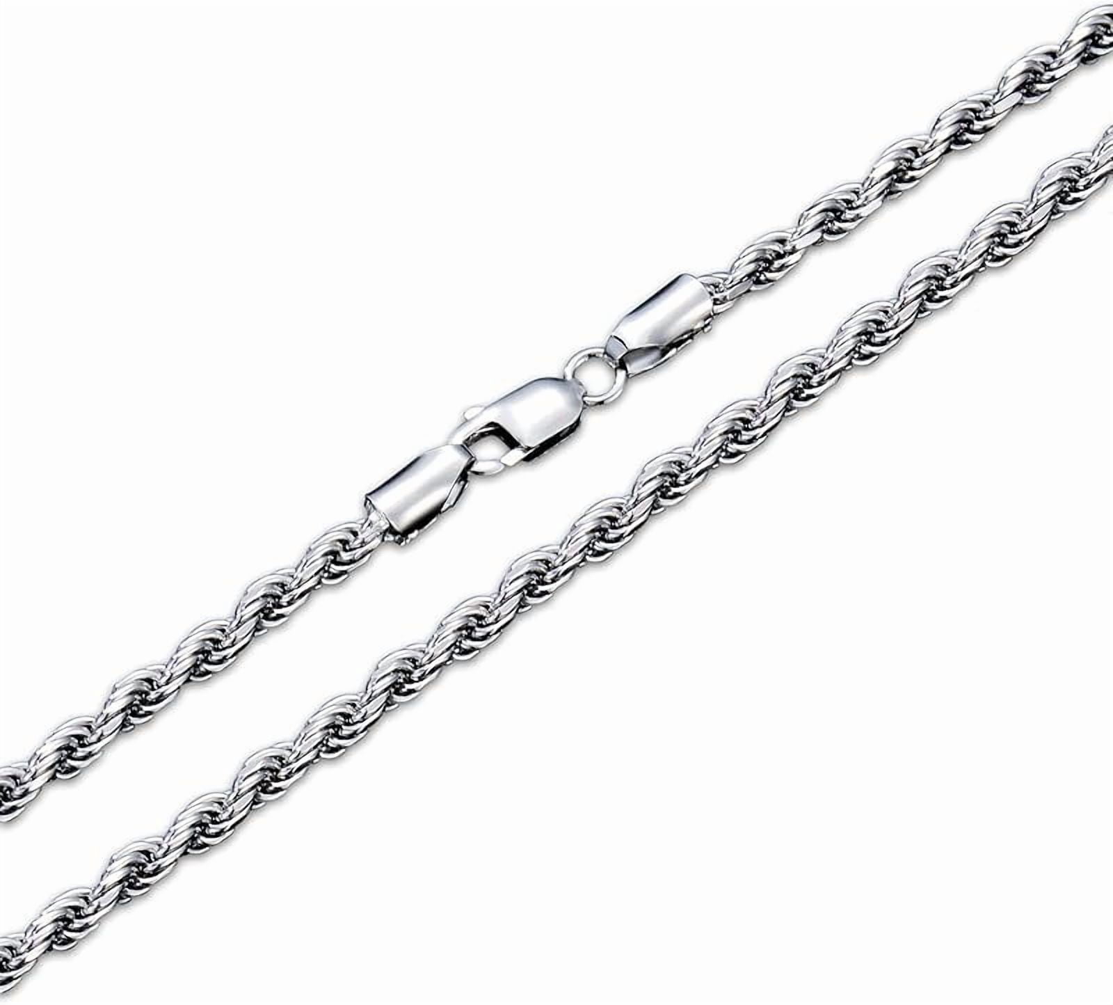 925 Sterling Silver Rope Chain 1.5MM, 2MM, 3MM, 3.5MM Diamond Cut Braided Rope Twist Link Chain Necklace Clasp for Men Women 18, 20, 22, 24, 26 Inch