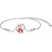 AOBOCO Ballet Gifts 925 Sterling Silver Ballerina Ballet Shoes Link Chain Bracelet Dancer Ballet Recital Gifts for Women