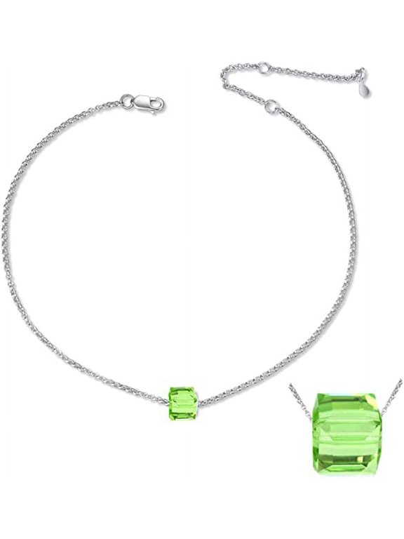 Birthday Gifts for Her, Crystal Ankle Bracelet for Women Sterling Silver Crystal Anklets Bracelet Foot Bracelet Beach Jewelry
