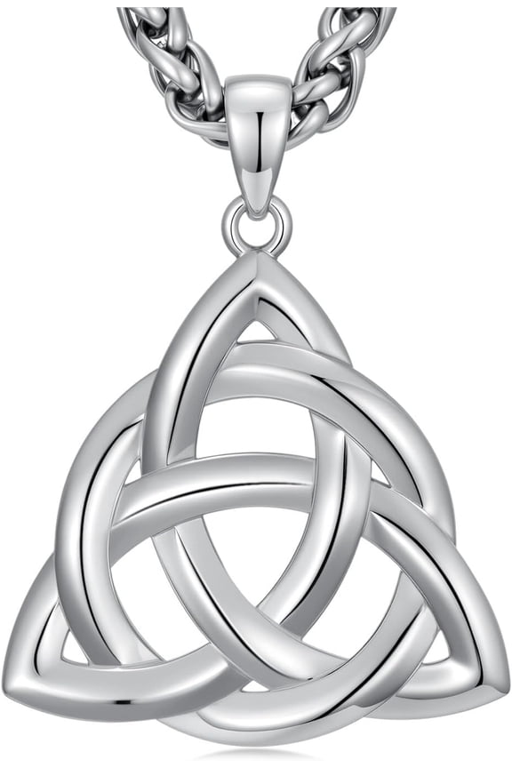 Celtic Necklace for Men 925 Sterling Silver Irish Celtic Knot Pendant Triquetra Necklaces Jewelry for Dad Son Women, w/Stainless Steel Chain 22 + 2