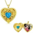 thumbnail image 1 of AOBOCO Christmas Gifts for Women, Gold Locket Necklace Sunflower Heart Locket with Natural Turquoise Pictures Necklace Photo Locket Necklace Personalized Jewelry Gifts for Women, 1 of 6
