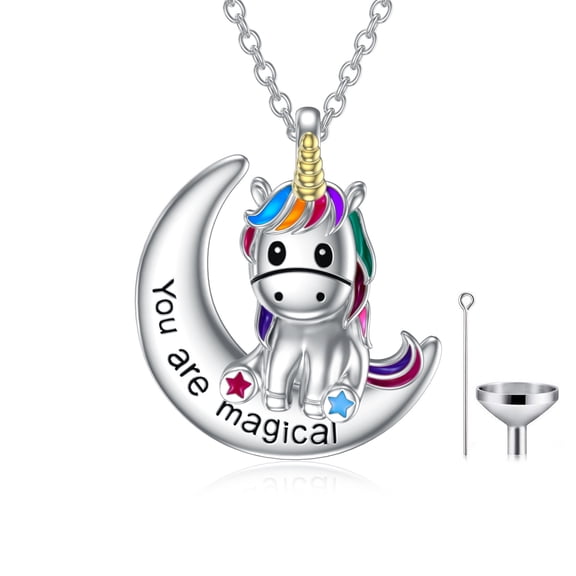 AOBOCO Cremation Jewelry for Ashes Sterling Silver Urn Necklace for Ashes Memorial Keepsake Box Jewelry for Human Ashes Pet Ashes