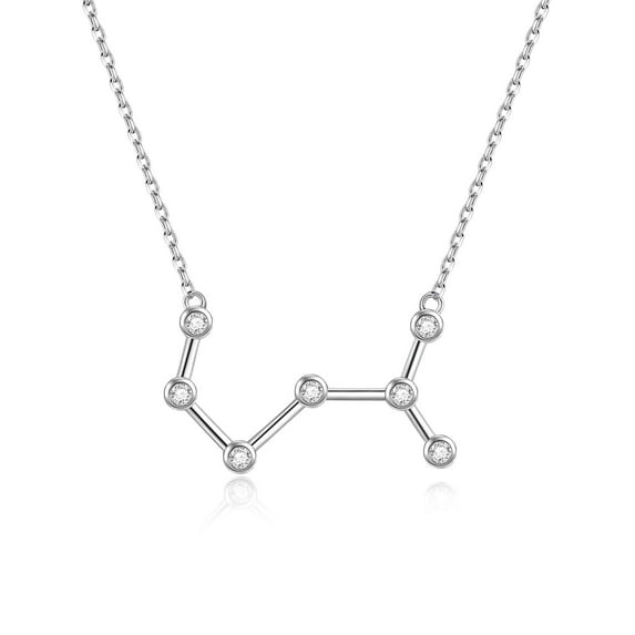 AOBOCO 925 Sterling Silver Constellation Necklace for Women Constellation Zodiac 12 Horoscope Astrology Necklace Jewelry Gift