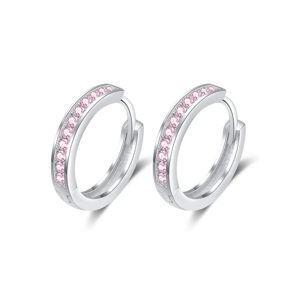 AOBOCO Gifts for Women, 925 Sterling Silver Hoop Earrings with Moissanite, Birthday Jewelry Gifts for Women Mom Nana Wife