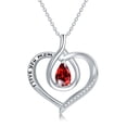 thumbnail image 1 of AOBOCO I Love You Mom Necklace Sterling Silver Heart Pendant Necklace with Natural Gemstone Birthday Christmas Jewelry Gifts for Women Mom Mama Nana, 1 of 6