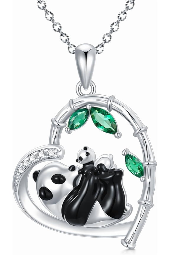 Panda Heart Pendant Necklace Birthday Christmas Gift for Women