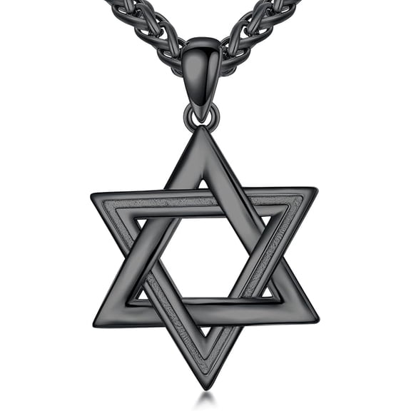 AOBOCO Star of David Necklace for Men 925 Sterling Silver Estrella De David Classic Jewish Israeli Pendant Necklace Jewelry Gifts for Men Women