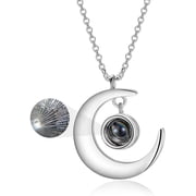 AOBOCO Sterling Silver Personalized I Love You Projection Necklace 100 Languages I Love You Pendant Necklace Gift for Women Mom Nana Wife