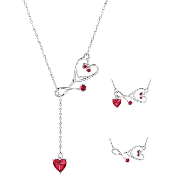 AOBOCO Stethoscope Necklace 925 Sterling Silver Medical Jewelry with Birthstone, Gift for Doctors Nurses Medical Students, Graduation RN Present