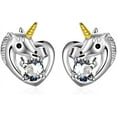 thumbnail image 1 of AOBOCO Christmas Gifts for 925 Sterling Silver Unicorn Earrings with Crystal, Jewelry Presents for Women, 1 of 7