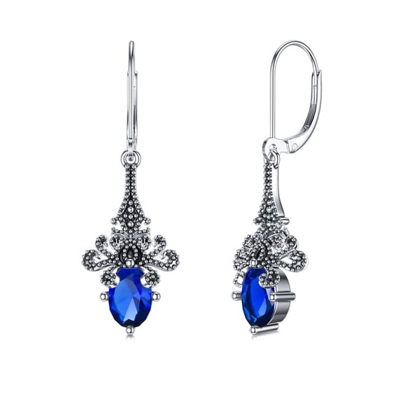AOBOCO Vintage Leverback Earrings, Spider Earrings 925 Sterling Silver Retro Drop Dangle Earrings for Women
