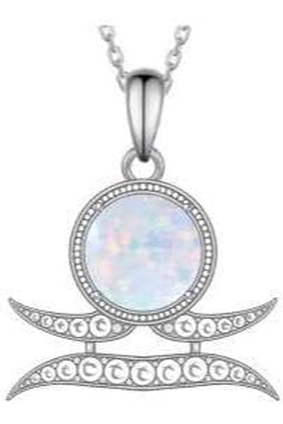 Zodiac Symbol Pendants Opal Pendant Necklace,925 Sterling Silver Hypoallergenic Necklacefor Women,Opal Jewelry Birthday Gifts for Women Her