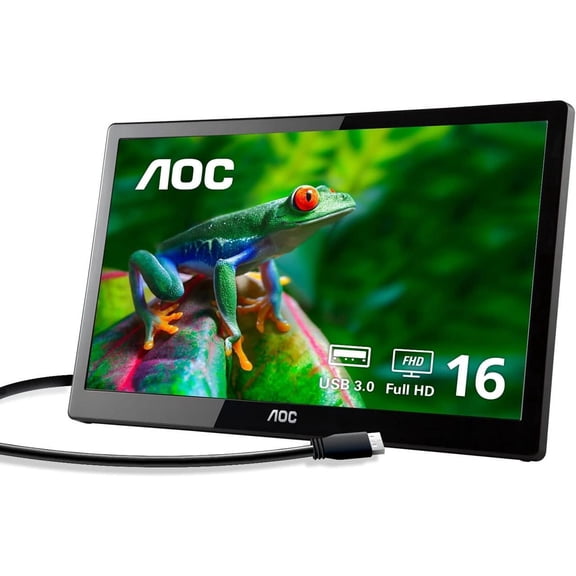 AOC 15.6" IPS Panel Full HD 1920x1080 220 USB3.0 Powered Portable LED Monitor - I1659FWUX