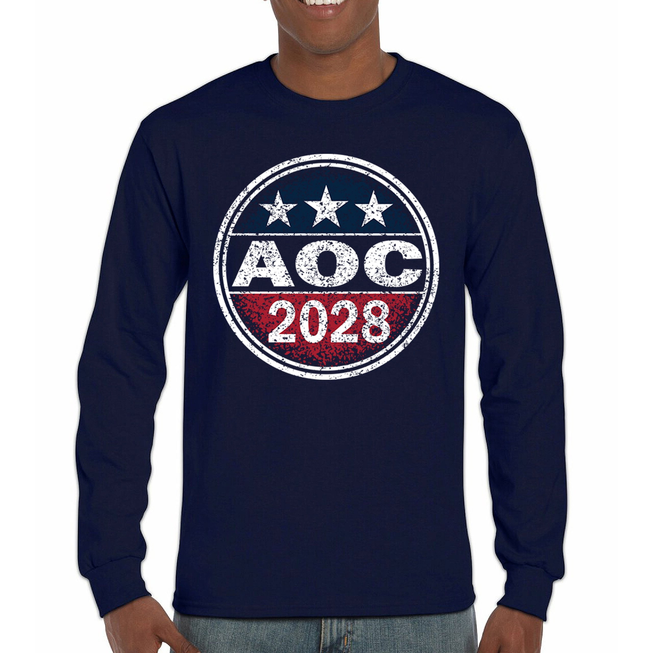 AOC 2028 President Long Sleeve T-shirt Alexandria Ocasio-Cortez ...