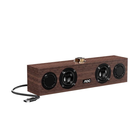 AOC ACS3620 Retro Desktop Speaker, Dual 2Inch Drivers, Stereo Bass Sound, Bluetooth 6.0 & USB, for Daily Music Playback and Office Use