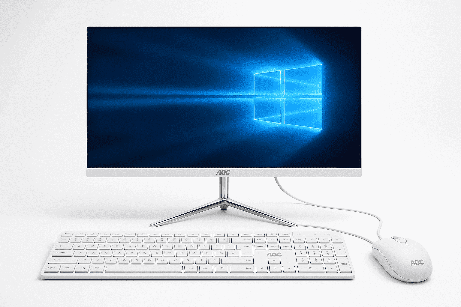 AOC AIOE99 AIO PC Core i5-13500T 27” AOC 1920x1080 LED FHS IPS Edgeless Display 16GB DDR4 512GB SSD PC Desktop Computer Win11 All In One Office Design Home Game