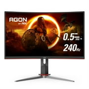 AOC C27G2Z 27 Curved Frameless Ultra-Fast Gaming Monitor, FHD 1080p, 0.5ms 240Hz, FreeSync, HDMI/DP/VGA, Height Adjustable, Black, 27 FHD Curved