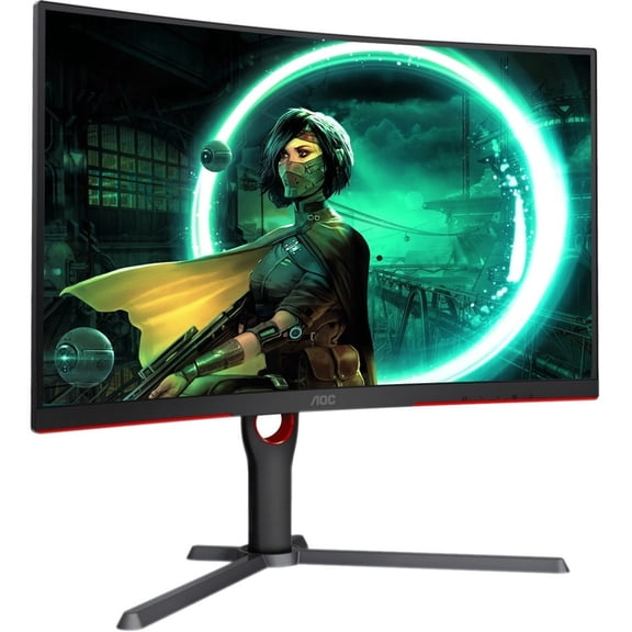 AOC CQ27G3S 27" Class WQHD Curved Screen Gaming LCD Monitor, 16:9, Black, Red
