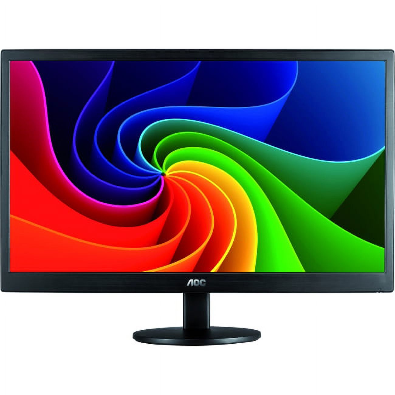 AOC E970SWN 18.5" LED LCD Monitor - 16:9 - 5 ms - Adjustable Display Angle - 1366 x 768 - 16.7 Million Colors - 200 Nit - 700:1 - WXGA - VGA - 15 W - Black - RoHS, ENERGY STAR 6.0, EuP, EPEAT Silver - image 1 of 4