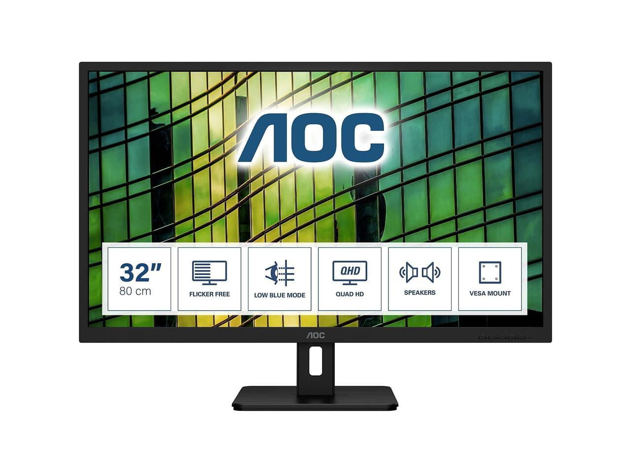 AOC 32" Black IPS QHD Monitor with Speakers