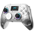 thumbnail image 1 of AOC Wireless Gaming Controller for PC, Steam, PS4, iOS, Android, Interactive Screen, Hall Effect Joystick and Triggers, RGB Lighting, Adjustable Vibration/Turbo, White(Not for Xbox, PS5), 1 of 10