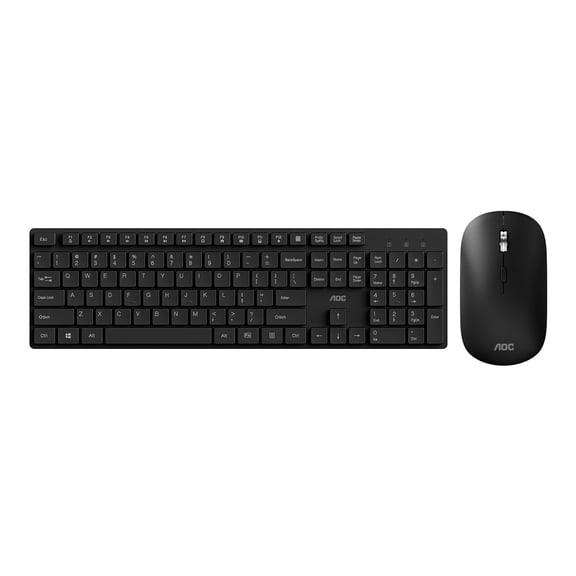 AOC KM450 2.4G Wireless Keyboard And Mouse Combo, UltraThin FullSize, 8MillionKeystroke Lifespan, PlugandPlay, for PC, Laptop & Home Office