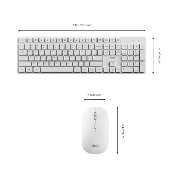 AOC KM450 2.4GHz Wireless Keyboard And Mouse Combo, Ergonomic Design, for Desktop, Laptop & Daily Office Use