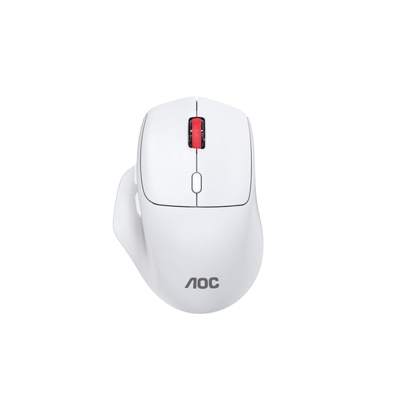 AOC MS370 Ergonomic Wireless Computer Mouse with USB Receiver, White
