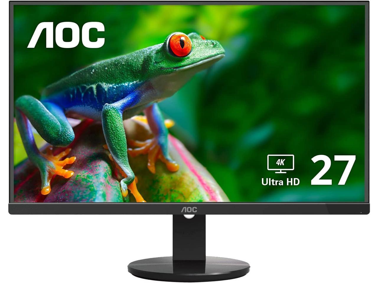 AOC U2790VQ 27" 4K 3840 x 2160 UHD LED Monitor, IPS Panel, 1 Billion+ Colors, 20M:1 Smart Contrast, DisplayPort/HDMI Inputs, VESA - image 1 of 13