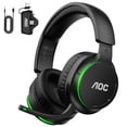 thumbnail image 1 of AOC Wireless Gaming Headset for Xbox Series X|S,Xbox One,PS5, PS4,PC,Mac,Switch,Bluetooth,2.4GHz USB Over Ear Gaming Headphones with Flip-to-Mute Mic,50mm Drivers,RGB Lights, Black, 1 of 10
