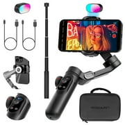AOCHUAN Professional 3-Axis Gimbal Stabilizer for Smartphone w/RGB Fill Light Extension Rod OLED Display Wireless Charging for iPhone 15 14 13 Pro/Max Galaxy S22 TikTok YouTube Smart X Pro Combo1