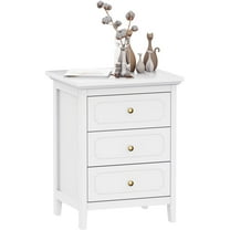AODAILIHB Wood Nightstand with Drawers, 3-Drawer Modern Dresser, Storage Drawer Bedside Table for Living Room, Bedroom Small Space, Dorm, White