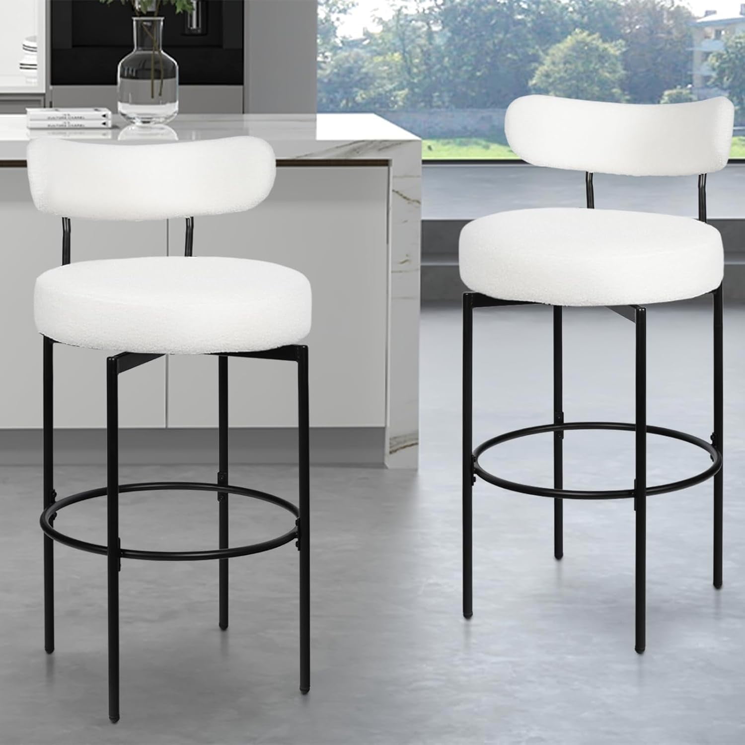 360° Swivel Bar Stool - White (Set of 2) main image 0