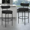 thumbnail image 1 of AODAILIHB 360°Swivel Upholstered Barstools set of 2, Bar Height Swivel Bar Stools with Back, High Bar Chairs Island Stools for Kitchen Counter, Black, 1 of 9