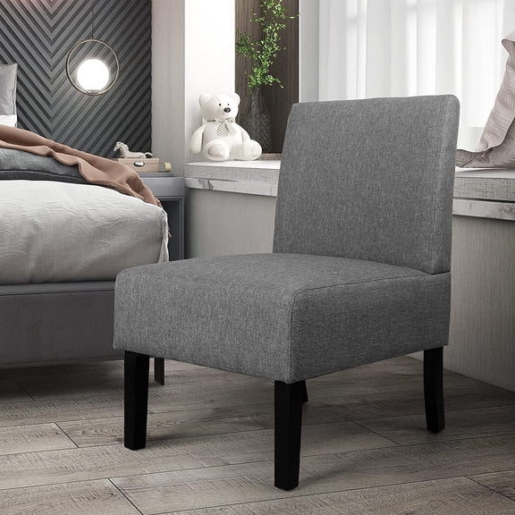 AODAILIHB Fabric Armless Dining Chairs, Upholstered Accent Reading Chair with Pillow for Living Room, Office